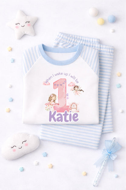 Personalised fairy theme pastel pajama pj set