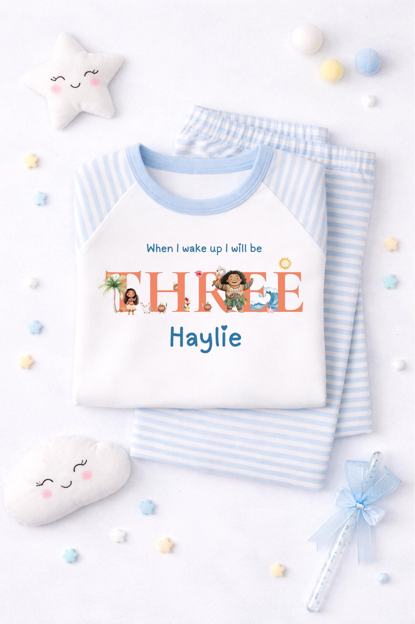 Personalised Moana Pajama Set, When I wake up I will be