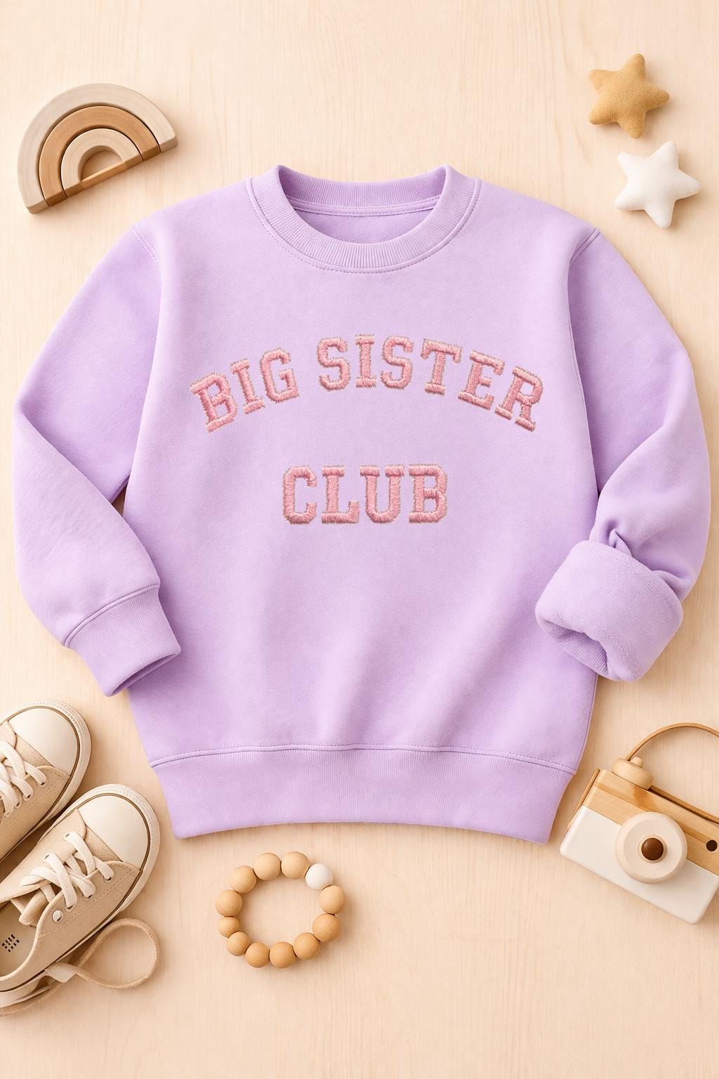 Embroidered Big sister club sweatshirt