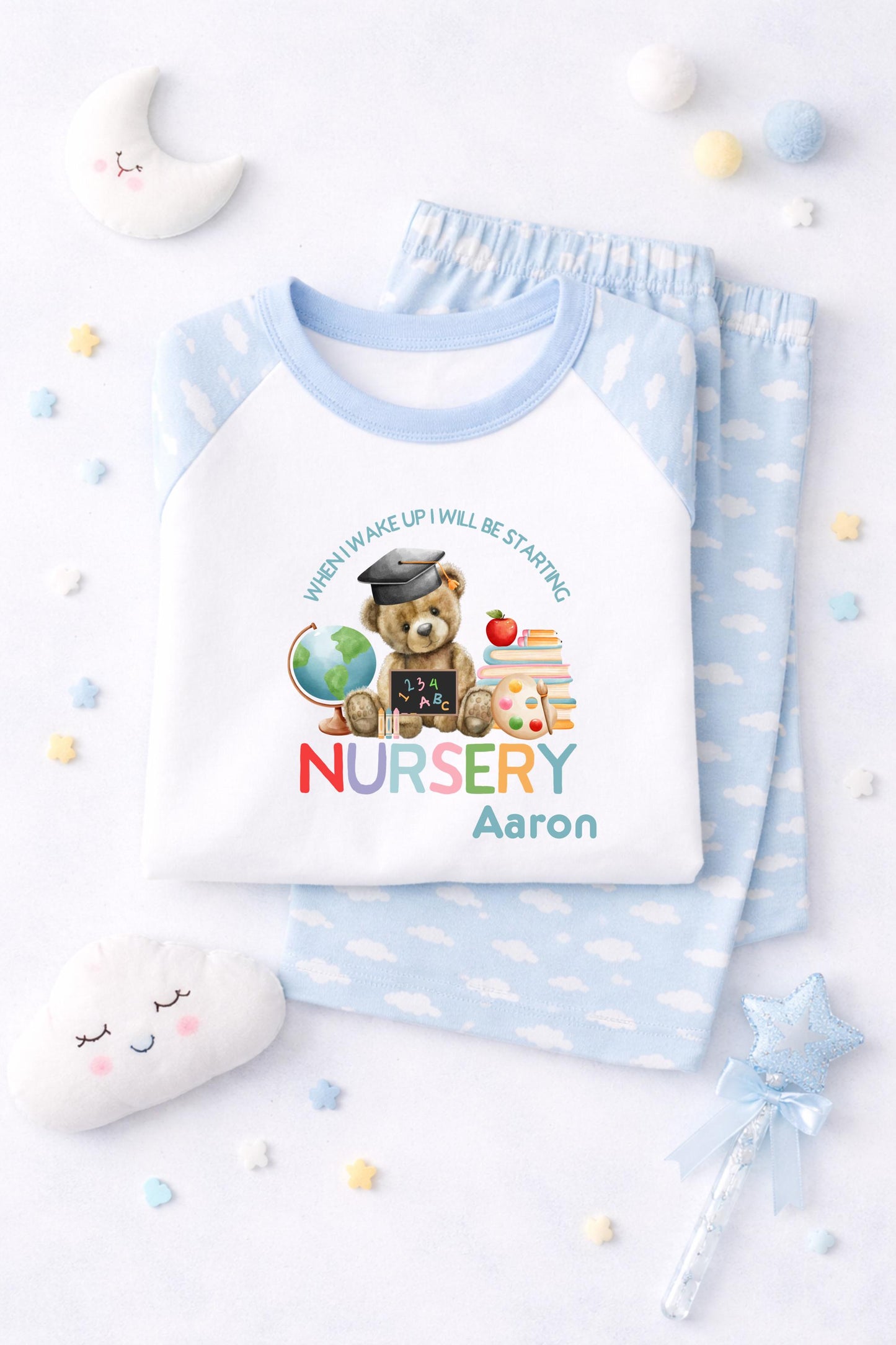 When I wake up I’ll be starting nursery pyjamas, starting school, nursery, pre school pjs, back to school