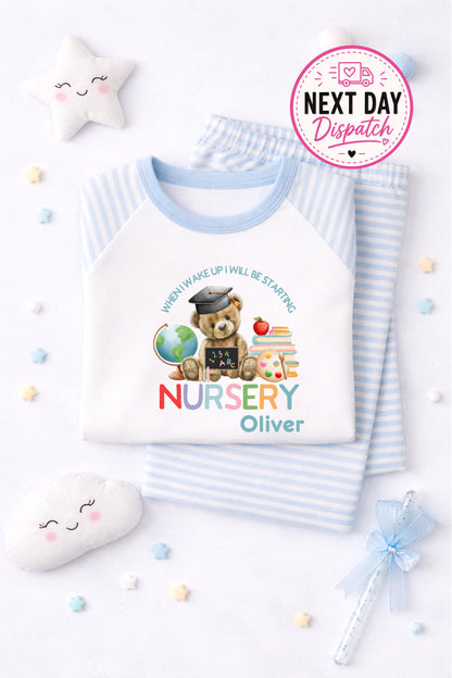 When I wake up I’ll be starting nursery pyjamas, starting school, nursery, pre school pjs, back to school
