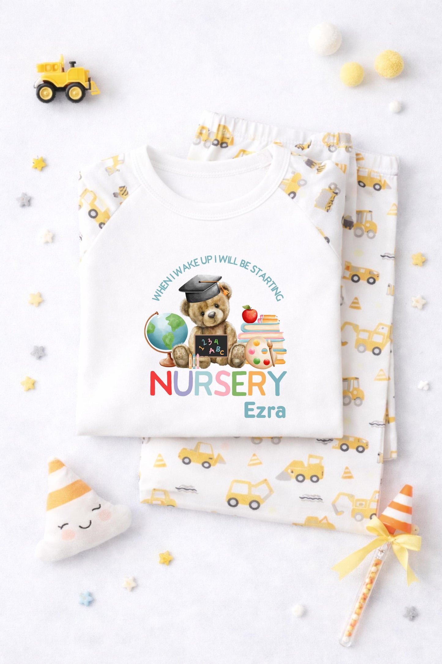 When I wake up I’ll be starting nursery pyjamas, starting school, nursery, pre school pjs, back to school