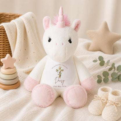 Personalised First Holy Communion Bunny | Communion Teddy Bear | Custom Name Plush Keepsake