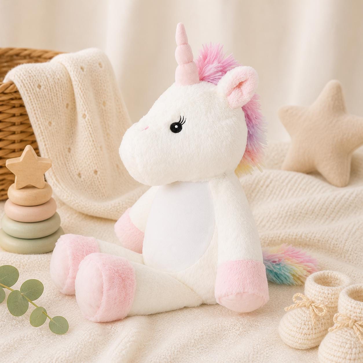 Personalised Embroidered Unicorn Teddy | Custom Baby Gift | Newborn Keepsake | Baby Shower Present