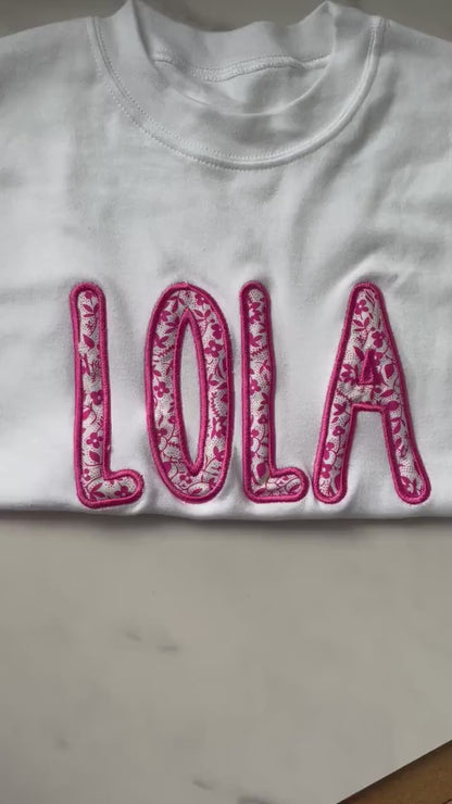 Floral Paisley Name T-Shirt / Personalised embroidered boho childrens tee