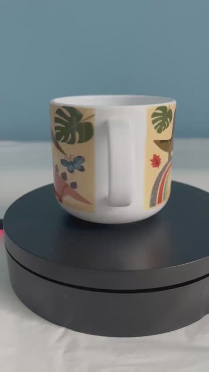 Kids Dinosaur Unbreakable Mug / Boho Dino Mug / Hot Chocolate Mug / Unique Gift For Her Him 6oz Polymer Mug