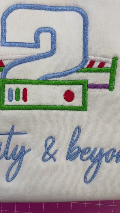Embroidered Two Infinity And Beyond / Second Birthday t-shirt