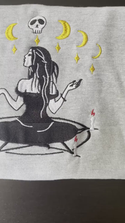 Witchy Moon Phase Sweatshirt / Embroidered Witchy Jumper / Nostalgic Unisex Jumper