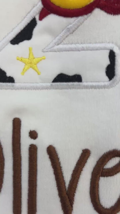 Embroidered Woody-Inspired cowboy birthday t-shirt