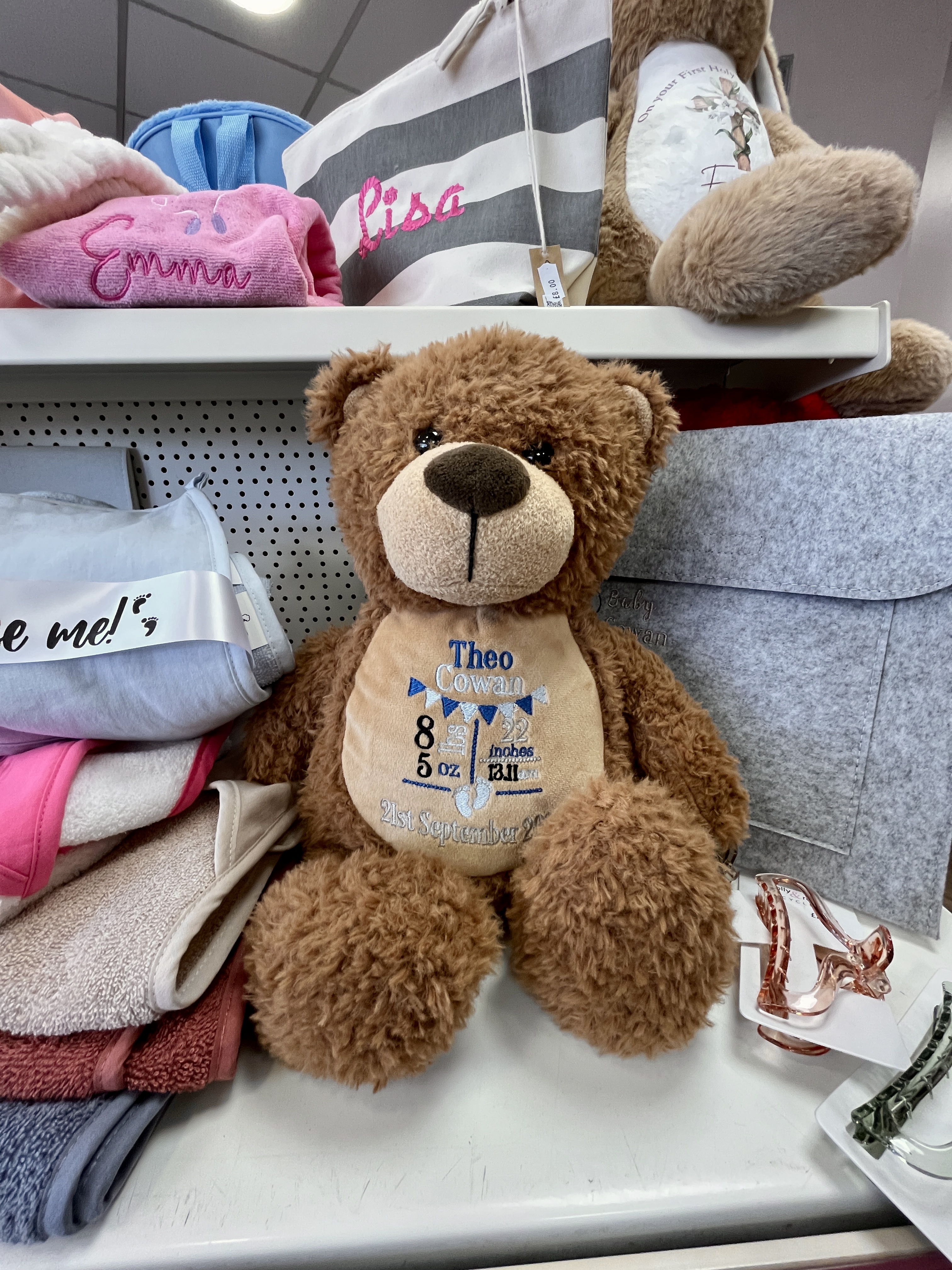 Personalised embroidered teddy bear
