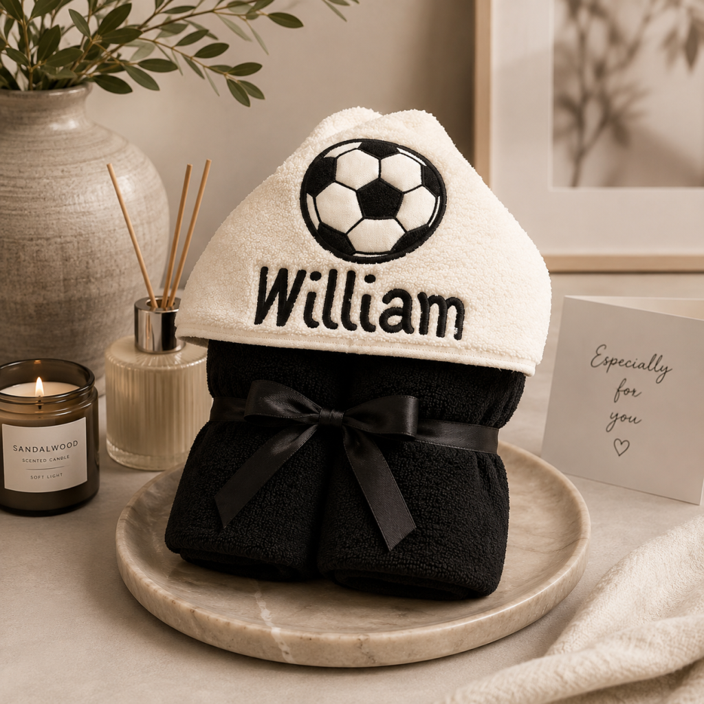 Personalised Football Hooded Towel
