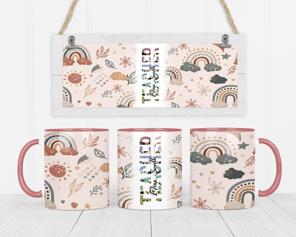 Personalised Boho Teacher Mug
