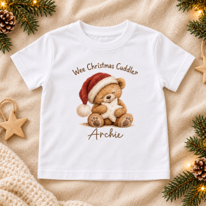 Personalised Wee Christmas Cuddle Kids T-Shirt