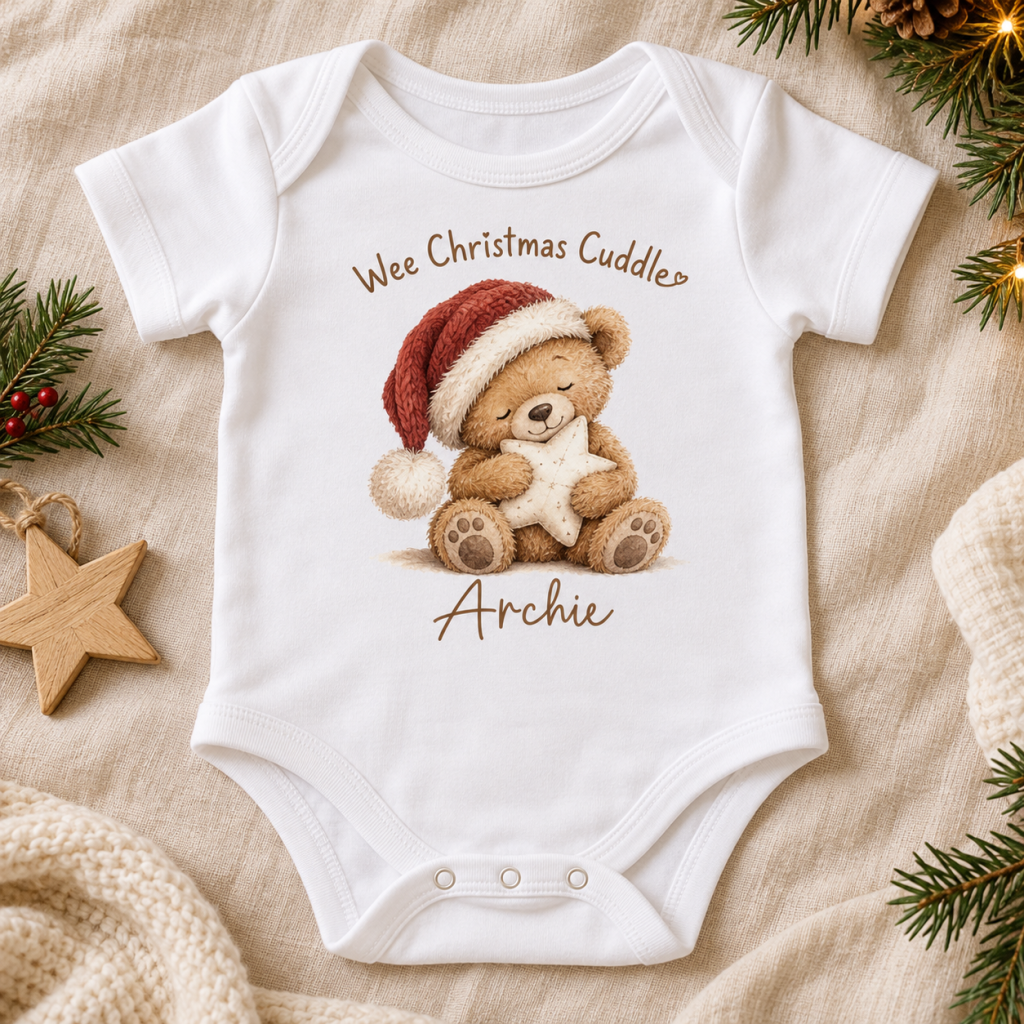 Personalised Wee Christmas Cuddle Baby Vest