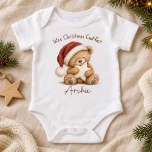Personalised Wee Christmas Cuddle Baby Vest