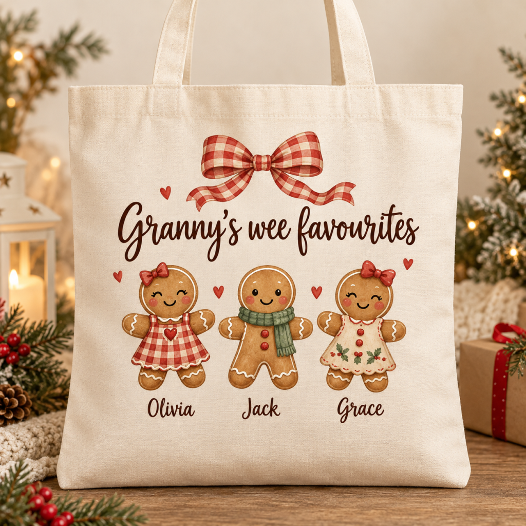 Personalised Granny’s Wee Favourites Christmas Tote Bag