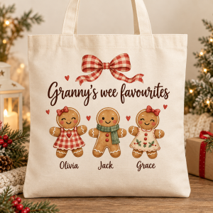 Personalised Granny’s Wee Favourites Christmas Tote Bag