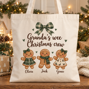 Personalised Granda’s Wee Christmas Crew Tote Bag