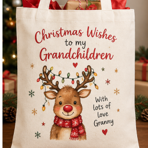 Christmas Reindeer Tote Bag – Gifts from Granny