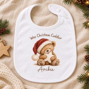 Personalised Wee Christmas Cuddle Baby Bib